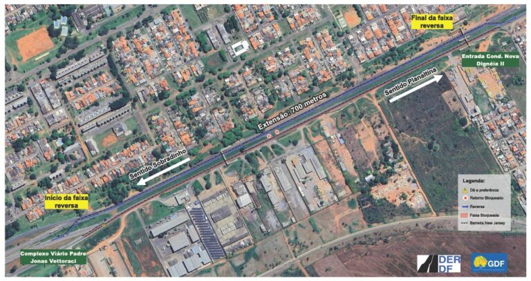 GDF implementa reversão na BR-020, entre Sobradinho e Planaltina, para nova etapa de ampliação da via