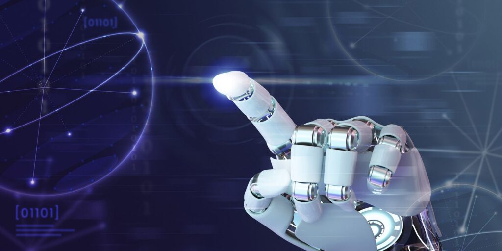 dedo da mao do robo graficos de tecnologia de fundo de ia.jpg
